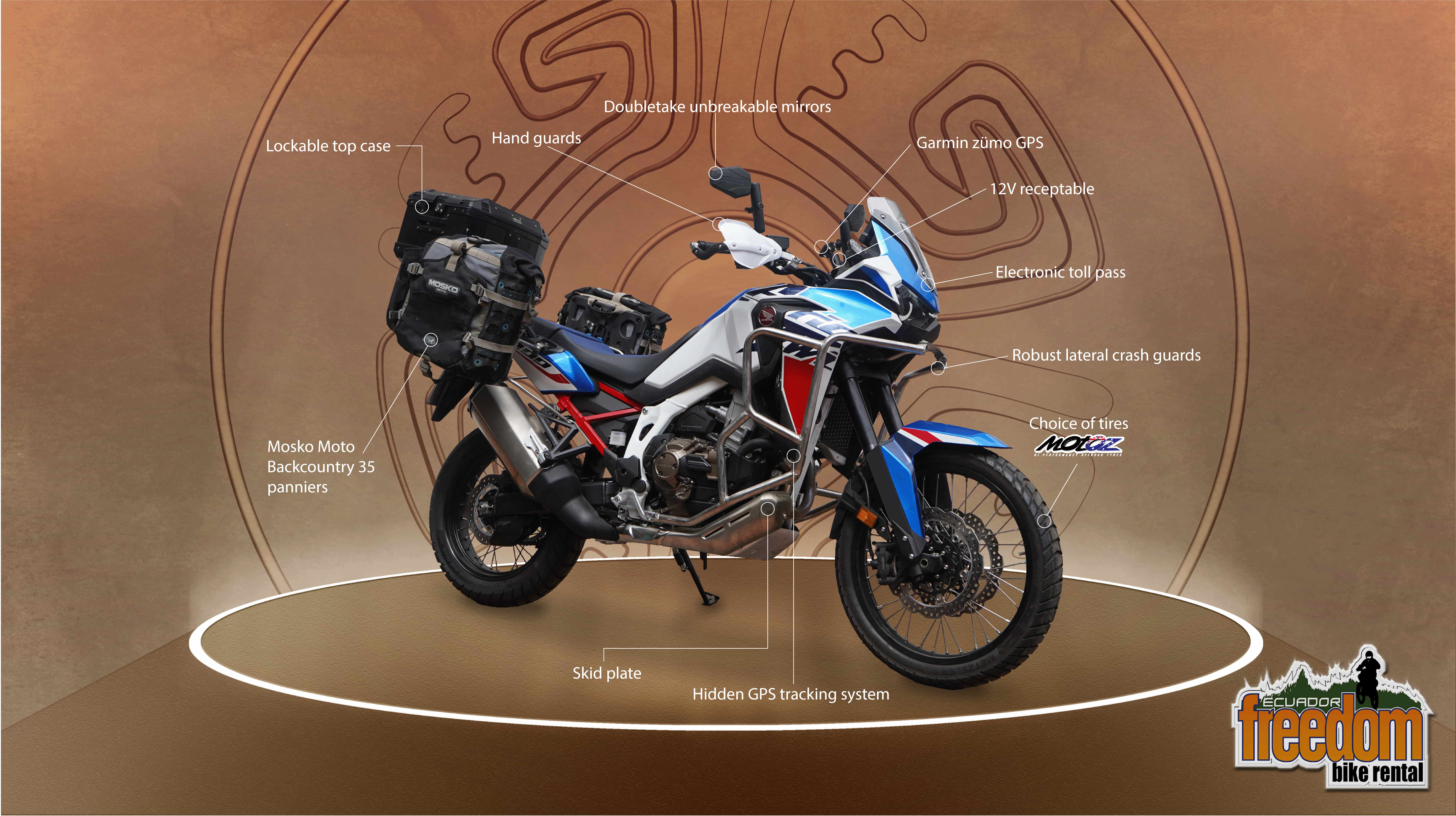 Motorcycle Rental - Honda Africa Twin with DCT in Quito, Ecuador, South America