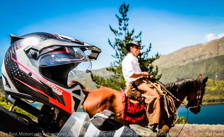 Prototype Klim helmet in 2016 testing in Ecuador