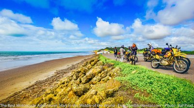 motorcycles on pacific coast of ecuador