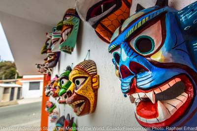 Tigua Ecuador Painted Tribal Masks 400px