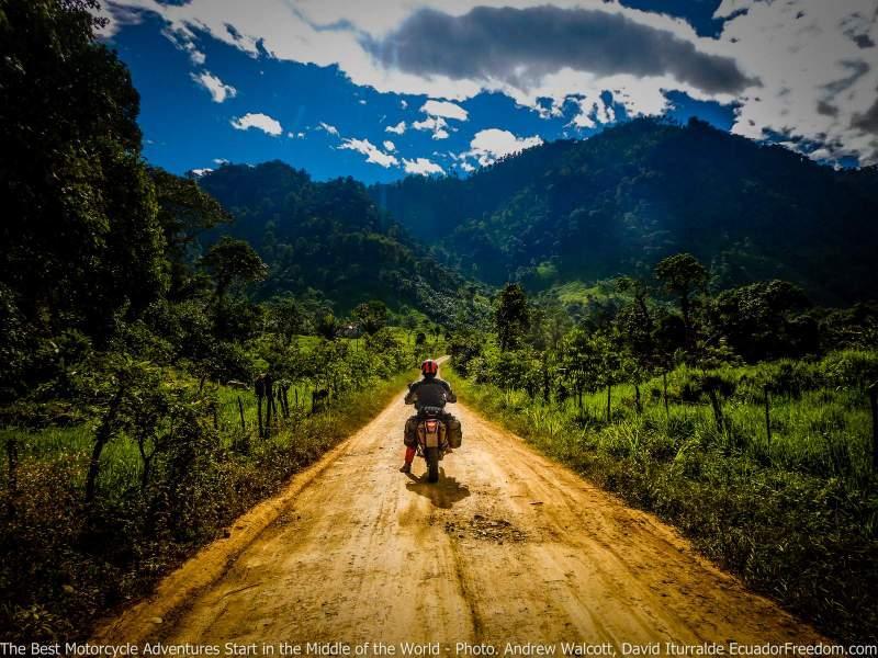 riding towards the Andes in Ecuador