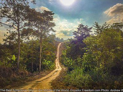 coastal ecuador dirt road for enduro motorcycle tour