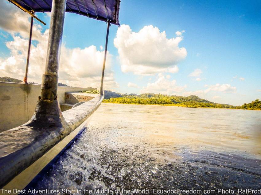 Canoe in the Amazon basin motorcycle adventure tour