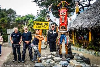 Intinan museum on equator on motorcycle adventure tour in ecuador
