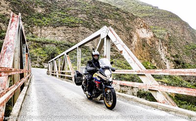 canyon carving on route out of quito motorcycle