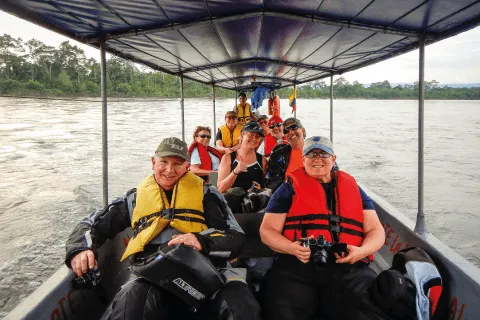 Canoe expedition in the Amazon jungle