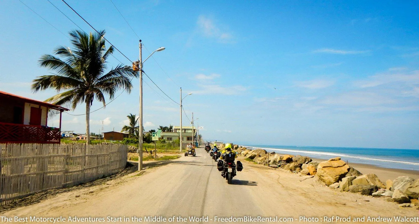 Riding adventure motorcycles on the pacific coast of Ecuador