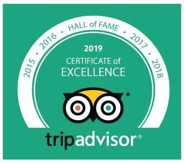 2019 Certificate of Excellence Hall of Fame Award Tripadvisor