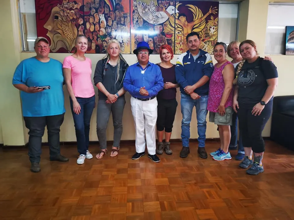meeting the mayor of cotacachi ecuador with womens motorcycle tour
