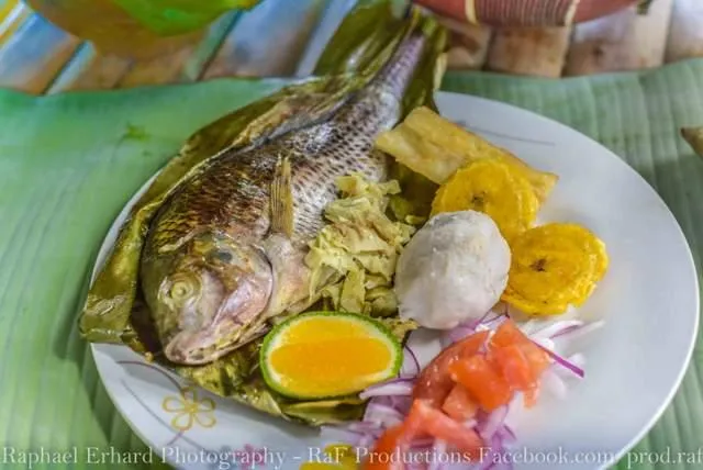 plate of fish served on motorcycle tour in ecuador amazon basin