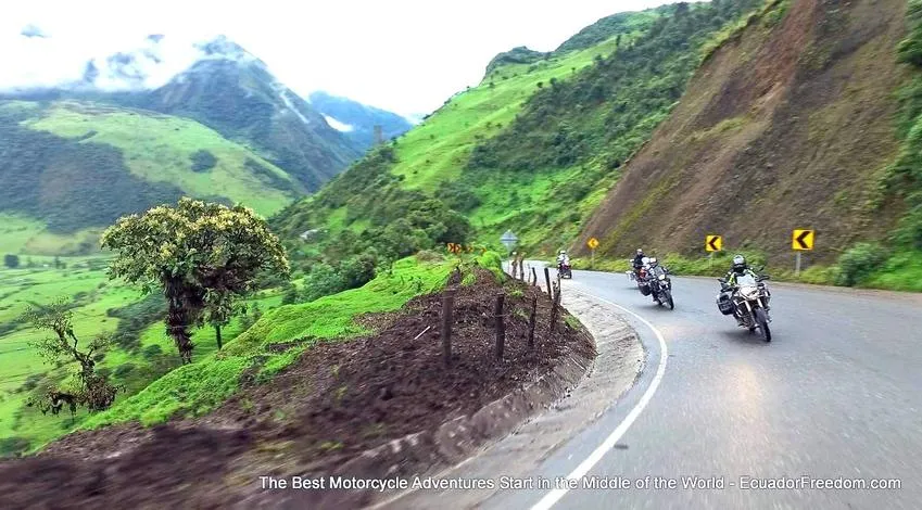 Riding down into the cloudforst on an Ecuador Motorcycle Adventure TOur