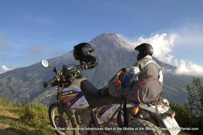 Tungurahua volcano motorcycle dirt bike tour