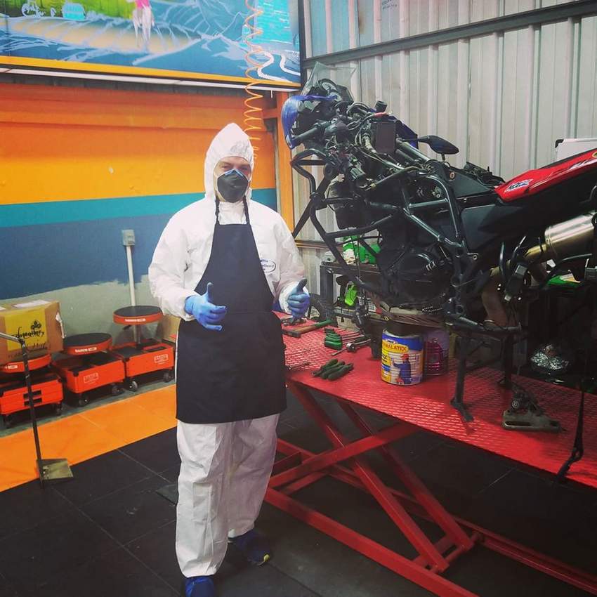 martin janiot motorcycle mechanic at Ecuador freedom bike rental
