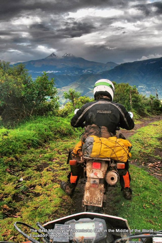 Exploring new trails on a dual sport motorcycle in Ecuador
