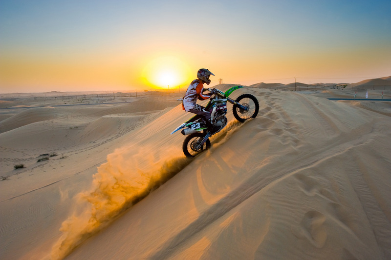 dakar motorcycle in dunes