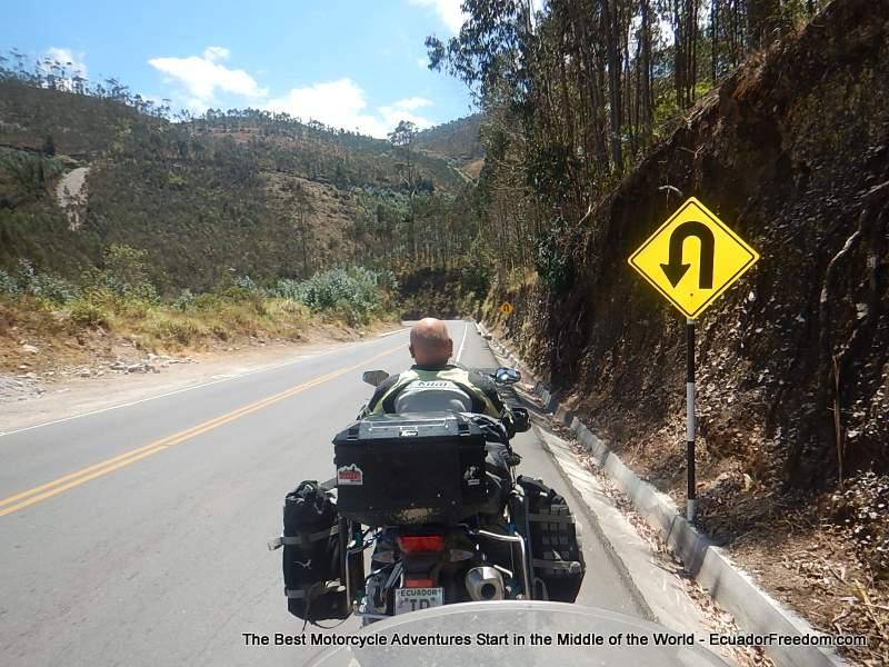 sylvain stopped to check the GPS on an adventure motorcycle trip in peru with hepco and becker xplorer topcase